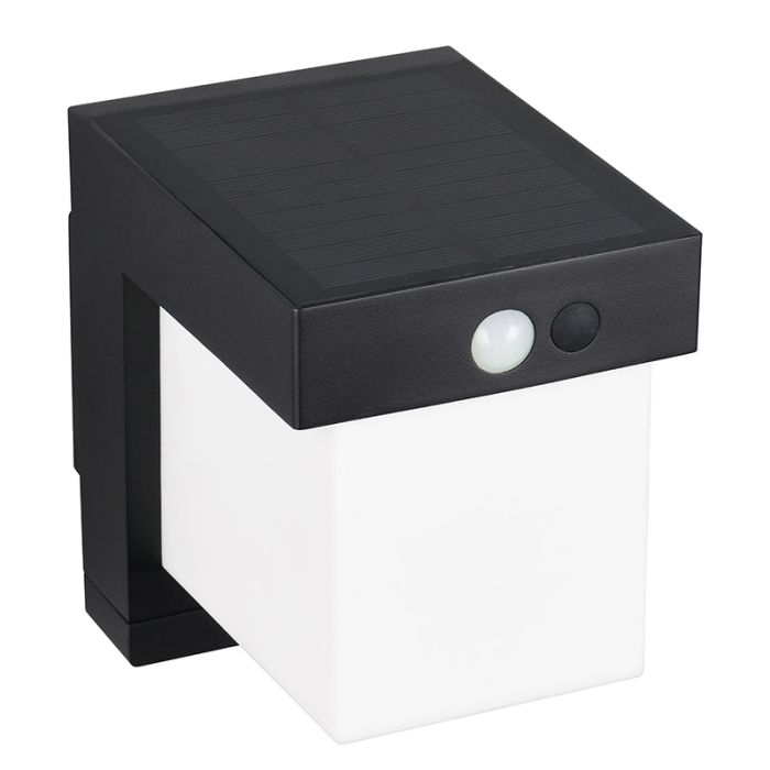 Schwarze Solar Außen Wandleuchte Modern, Kadija, 5,5W, 4000K LED, IP44