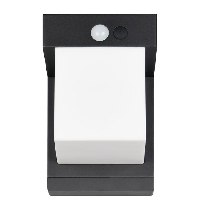 Schwarze Solar Außen Wandleuchte Modern, Kadija, 5,5W, 4000K LED, IP44