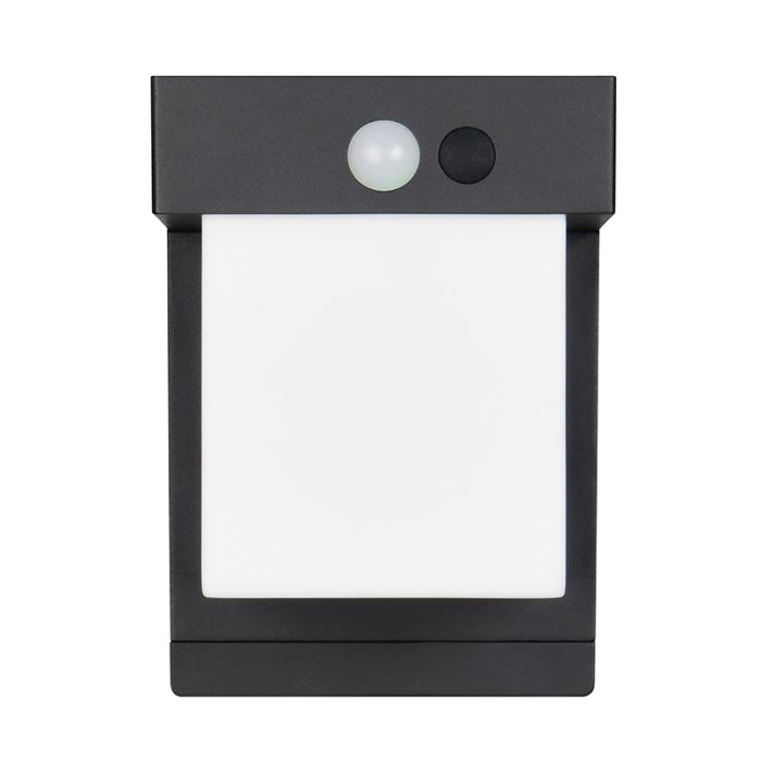 Schwarze Solar Außen Wandleuchte Modern, Kadija, 5,5W, 4000K LED, IP44