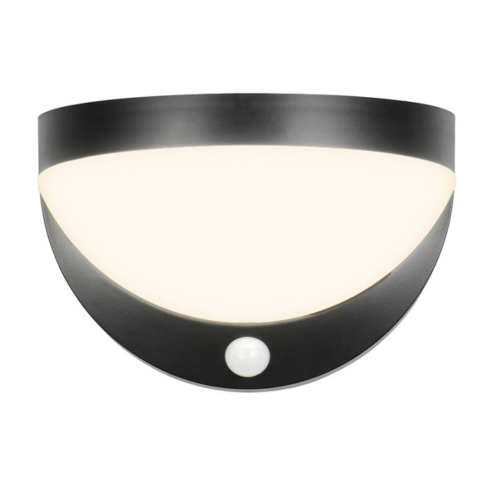 Schwarze Solar Außen Wandleuchte Modern, Mutlu, 8W, 4000K LED, IP44