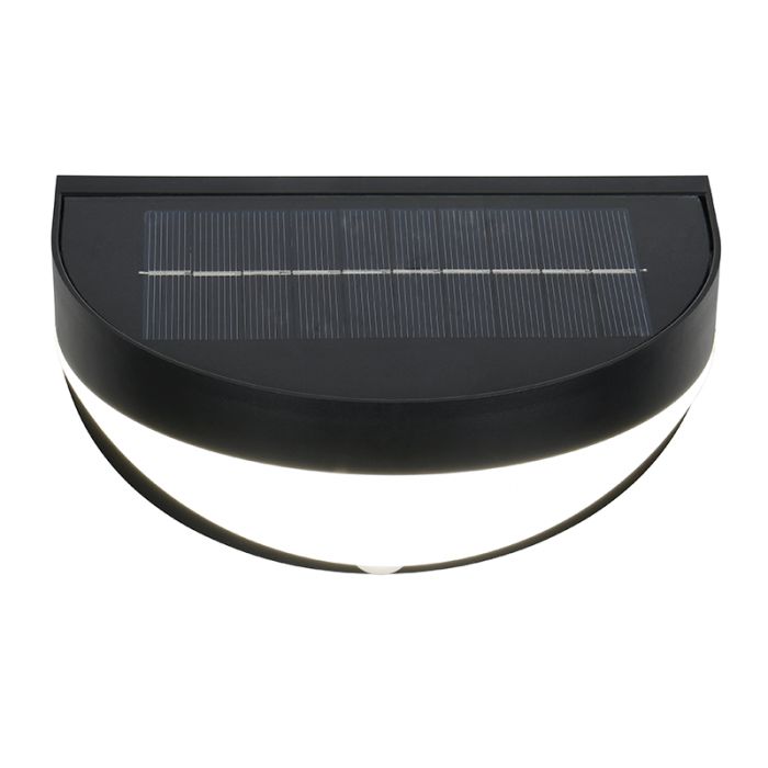 Schwarze Solar Außen Wandleuchte Modern, Mutlu, 8W, 4000K LED, IP44