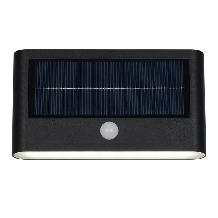Schwarze Solar Außen Wandleuchte Modern, Nefise, 8W, 4000K LED, IP44