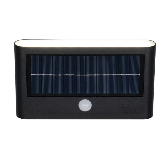 Schwarze Solar Außen Wandleuchte Modern, Nefise, 8W, 4000K LED, IP44