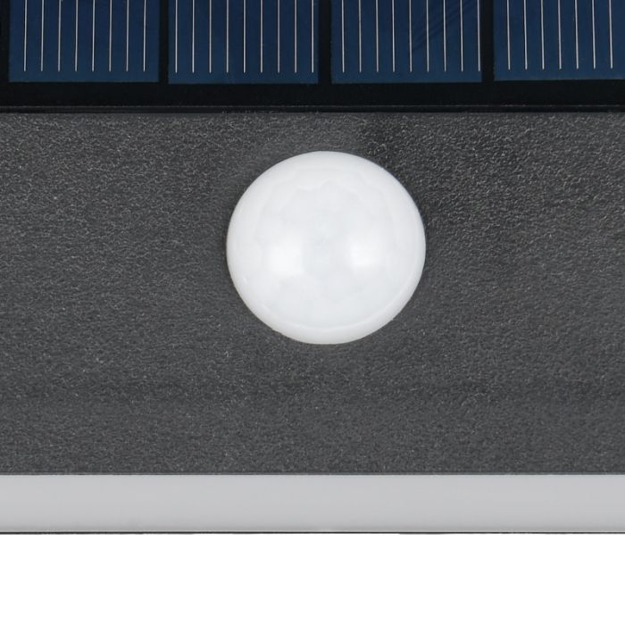 Schwarze Solar Außen Wandleuchte Modern, Nefise, 8W, 4000K LED, IP44