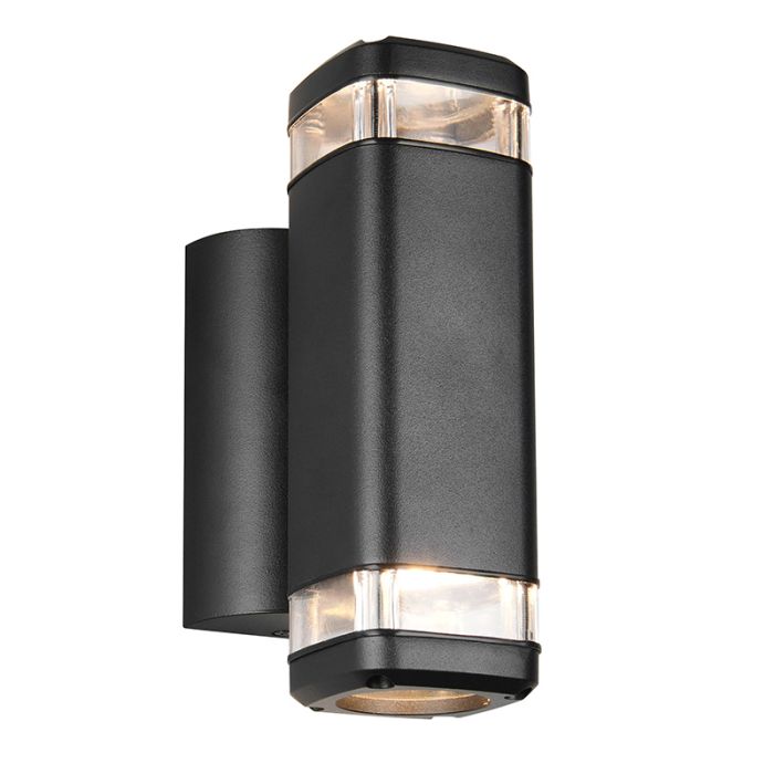 Schwarze Up down Wandleuchte Modern, Poonam, IP44