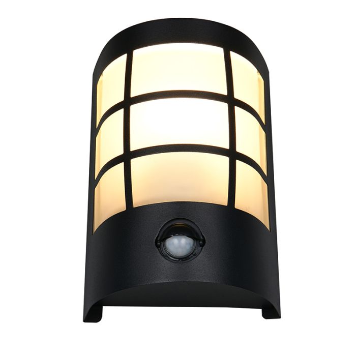 Schwarze Außen Wandleuchte mit Bewegungsmelder Modern, Ratna