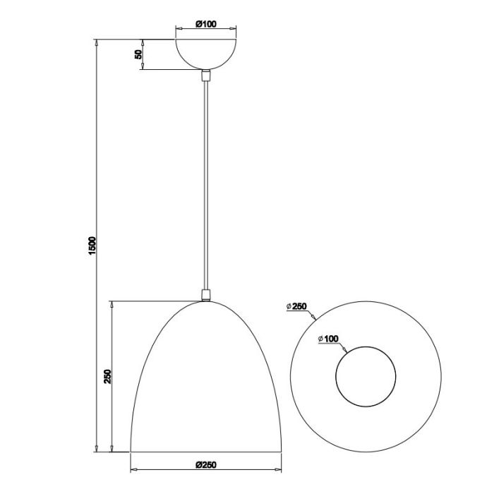 Messing Pendelleuchte Halbkugel Modern, Ingmar