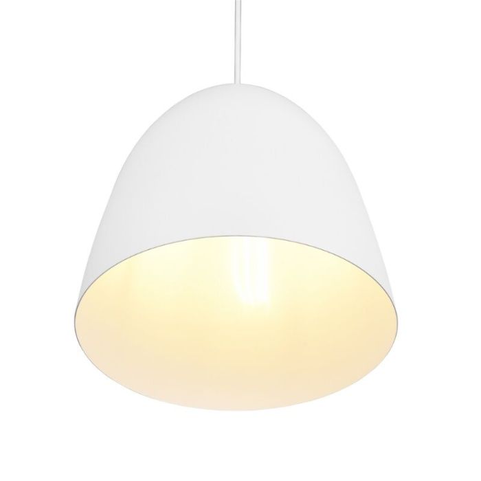 Weiße Pendelleuchte Halbkugel Modern, Ingmar