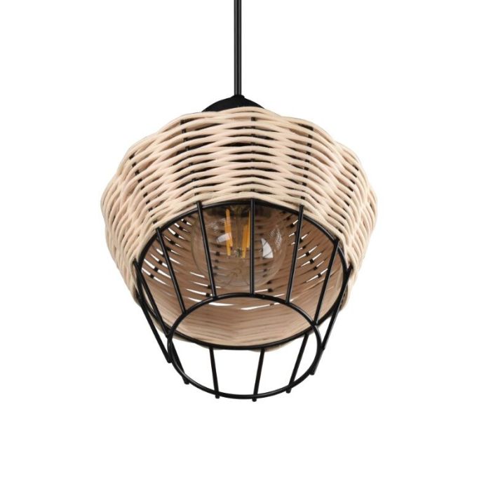 Rattan Pendelleuchte Braun, Mirne