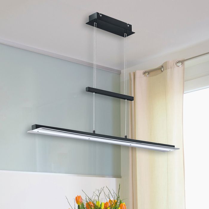 Schwarze Pendelleuchte Modern, Port, 18W, warm- bis kaltweiß einstellbare LED