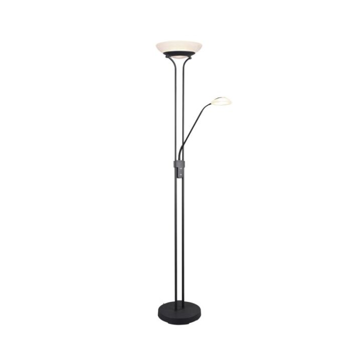 Schwarze Leselampe Stehlampe Modern, Fredrika, 27W, 3000K LED, mit Touch-Dimmer