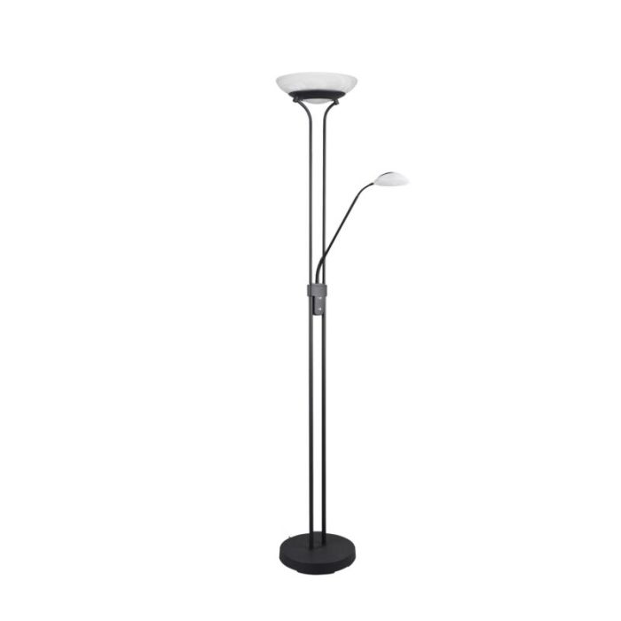 Schwarze Leselampe Stehlampe Modern, Fredrika, 27W, 3000K LED, mit Touch-Dimmer