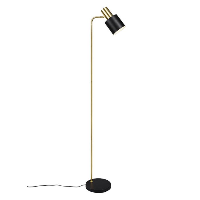 Schwarze Stehlampe Metall, Zoja, mit Schalter