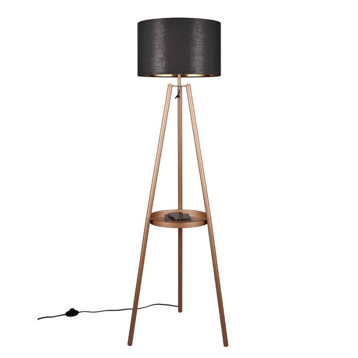 Braune Stativlampe Modern, Wendel, mit Schalter