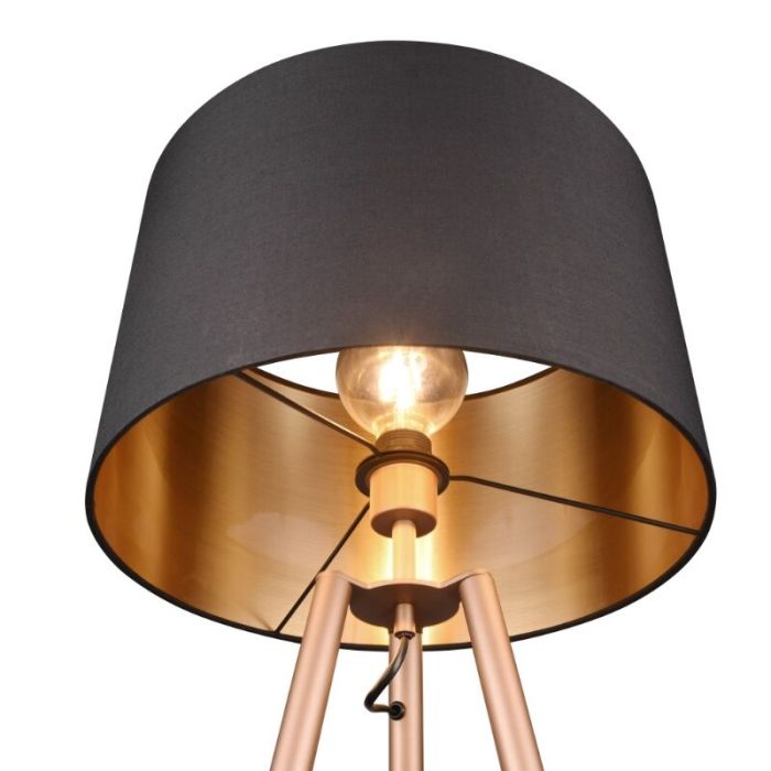 Braune Stativlampe Modern, Wendel, mit Schalter