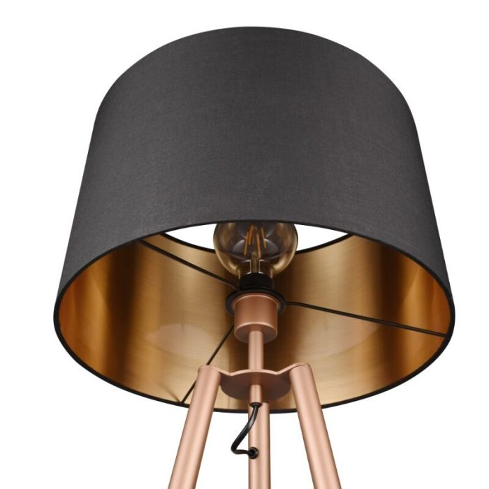 Braune Stativlampe Modern, Wendel, mit Schalter