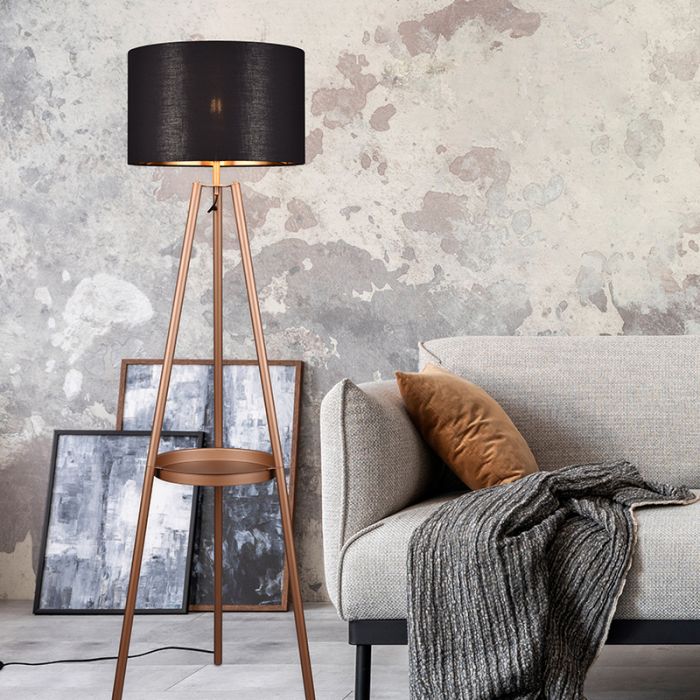 Braune Stativlampe Modern, Wendel, mit Schalter