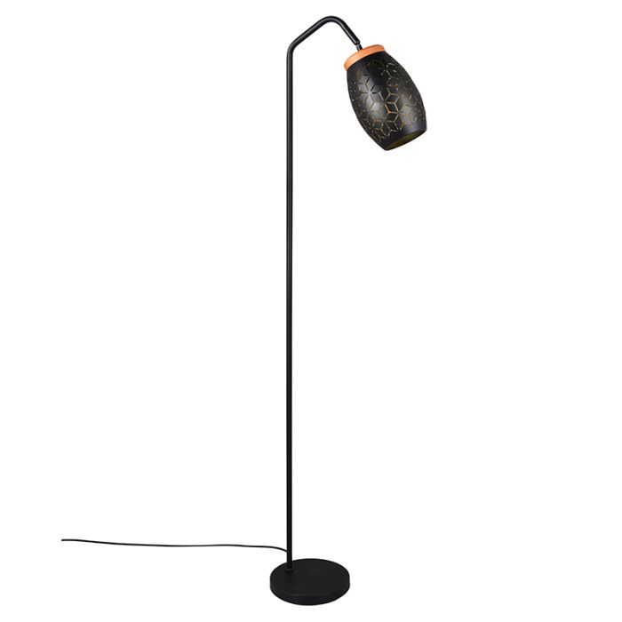 Schwarze Stehlampe Modern, Delana, mit Schalter