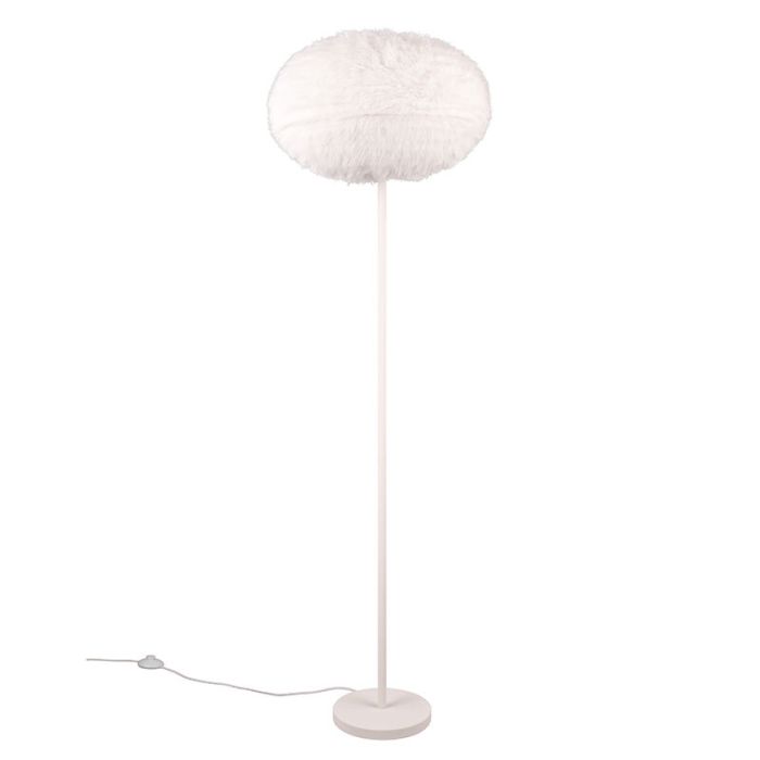 Beige Stehlampe Stoff, Vijay, mit Schalter