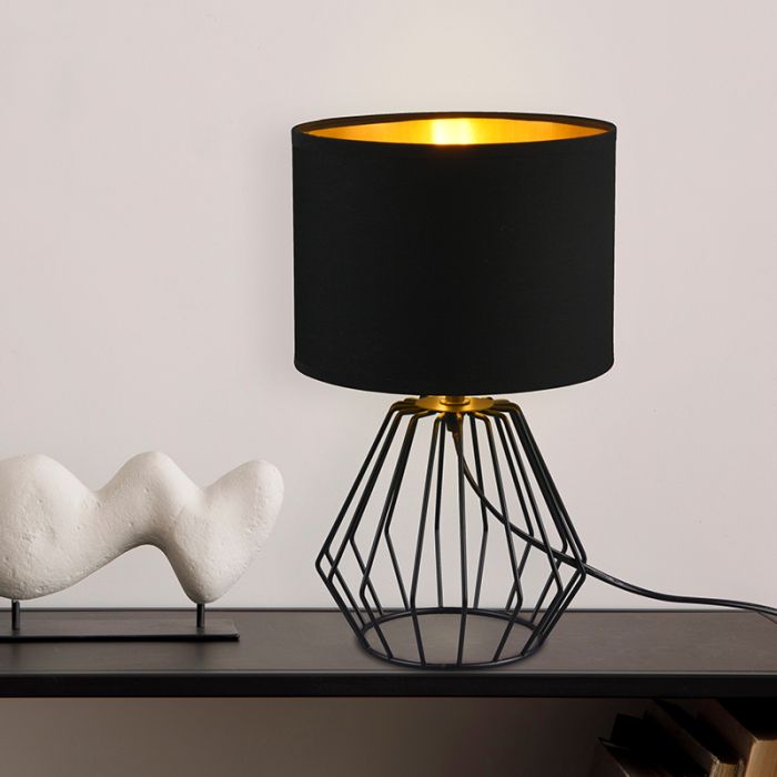 Schwarze Tischleuchte Modern, Kjell, mit Schalter