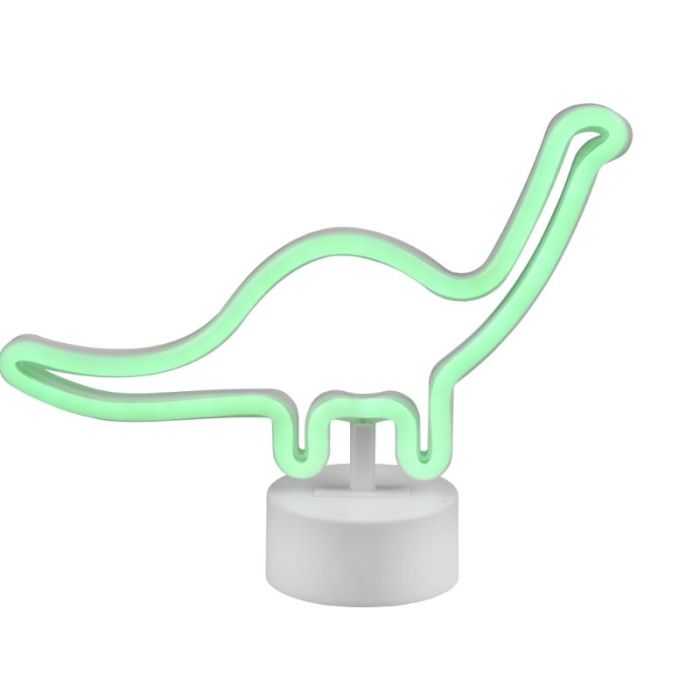 Weiße Kinderzimmer Tischleuchte Kunststoff, Dino, 2W, 3000K LED, mit Schalter