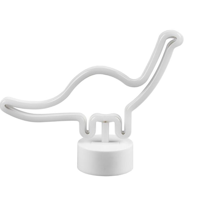 Weiße Kinderzimmer Tischleuchte Kunststoff, Dino, 2W, 3000K LED, mit Schalter