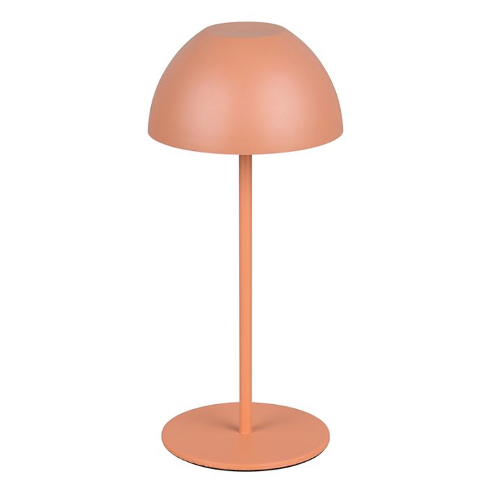 Orangene aufladbare Tischlampe Kunststoff, Mikhail, 2W, 3000K LED, IP44, mit Touch-Dimmer