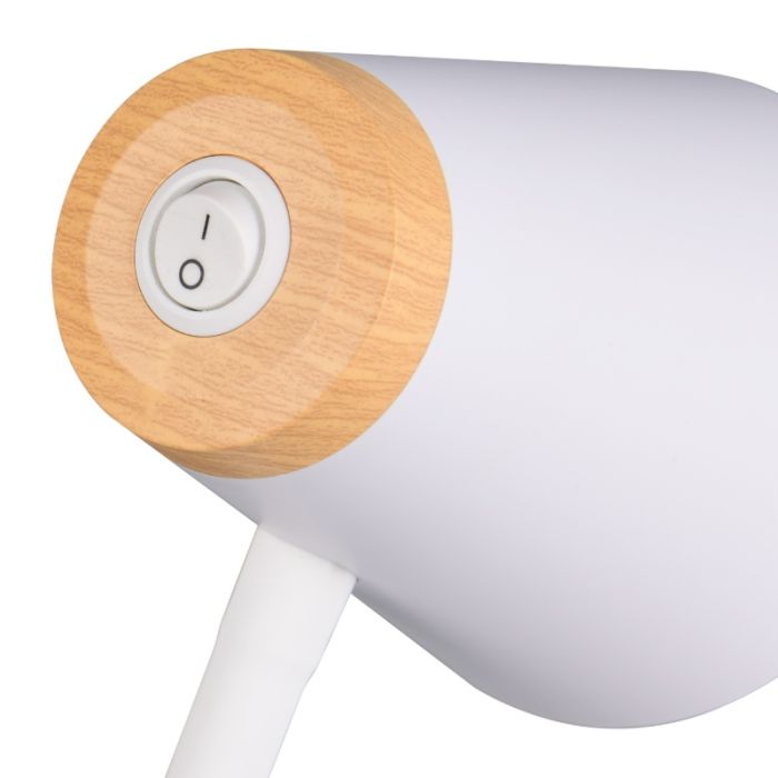 Weiße Tischleuchte Modern, Rahul, 4,5W, 3000K LED, mit Schalter