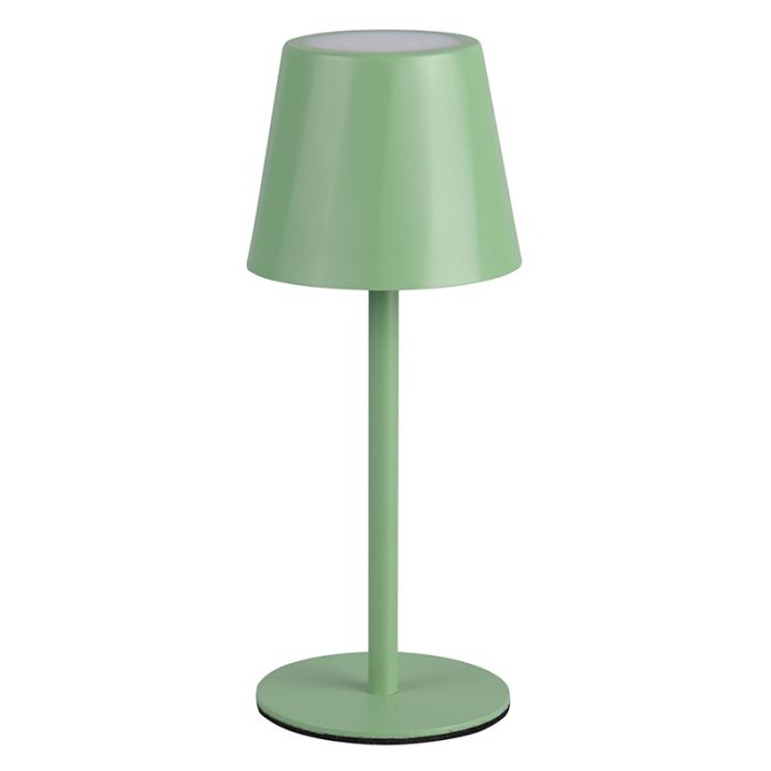 Grüne aufladbare Tischlampe Metall, Priya, 1,6W, warm- bis kaltweiß einstellbare LED, 3-stufig dimmbar