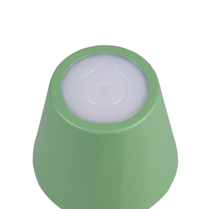 Grüne aufladbare Tischlampe Metall, Priya, 1,6W, warm- bis kaltweiß einstellbare LED, 3-stufig dimmbar