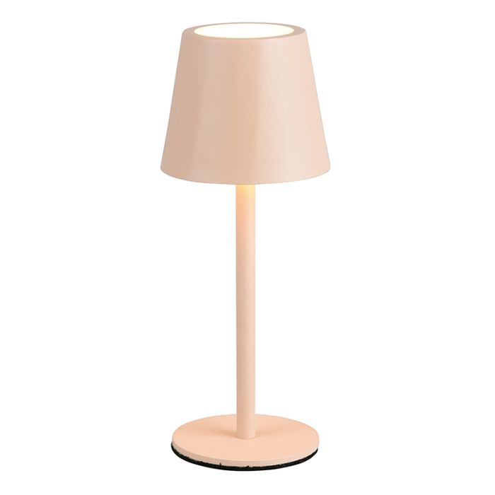 Braune aufladbare Tischlampe Metall, Priya, 1,6W, warm- bis kaltweiß einstellbare LED, 3-stufig dimmbar