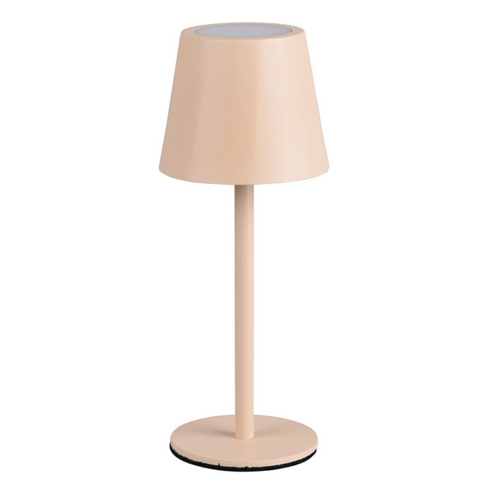 Braune aufladbare Tischlampe Metall, Priya, 1,6W, warm- bis kaltweiß einstellbare LED, 3-stufig dimmbar