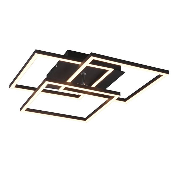 Schwarze Deckenlampe Modern, Bibiana, 28W, warm- bis kaltweiß einstellbare LED, mit Fernbedienung