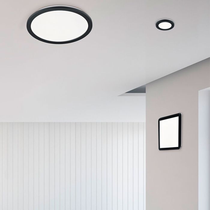 Schwarze Badezimmer Deckenleuchte Modern, Gistrup, 10W, 3000K LED, IP44