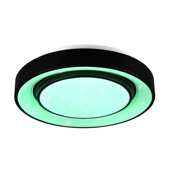 Schwarze Deckenlampe Modern, Freke, 20W, RGBW LED