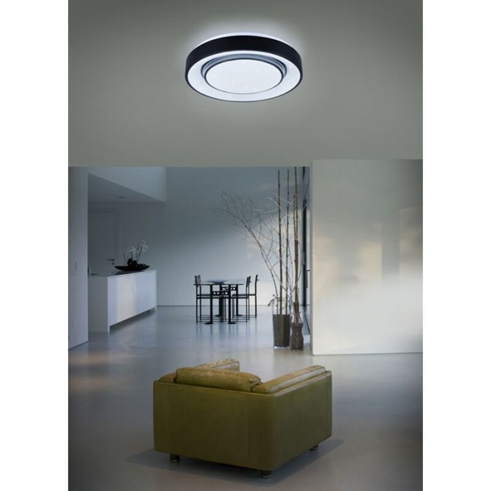 Schwarze Deckenlampe Modern, Freke, 20W, RGBW LED