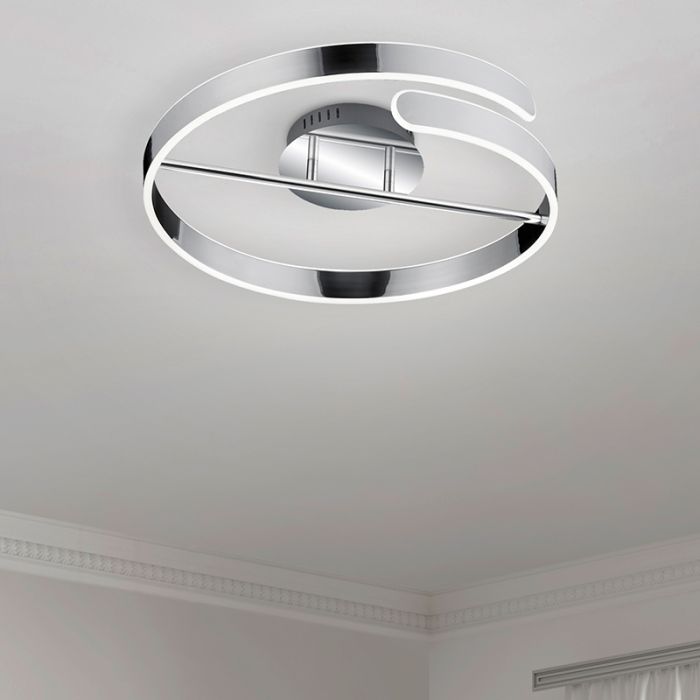 Chrom Deckenlampe Design, Resy, 37W, 4000K LED, 3-stufig dimmbar