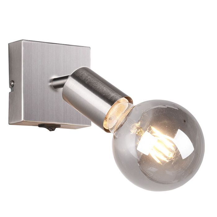 Nickel Wandstrahler Modern, Odin, mit Schalter