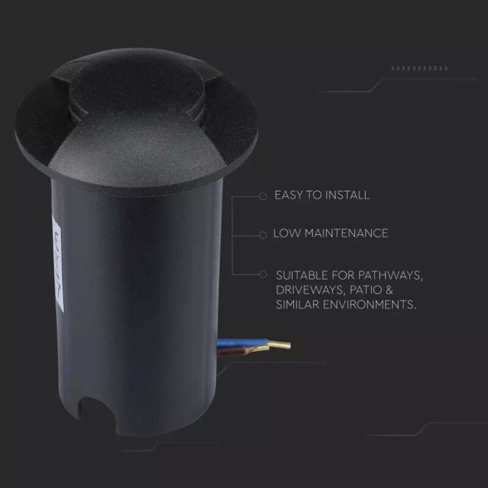 Moderne Bodeneinbaustrahler außen Schwarz, Marcus, 1W, 6500K LED, IP67