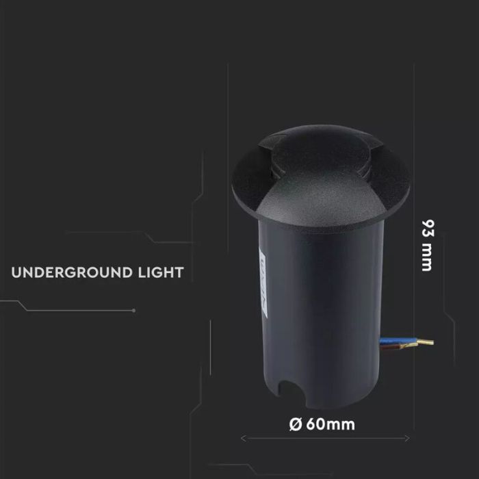 Moderne Bodeneinbaustrahler außen Schwarz, Marcus, 1W, 6500K LED, IP67