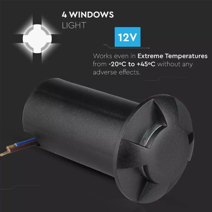 Moderne Bodeneinbaustrahler außen Schwarz, Marcus, 1W, 3000K LED, IP67