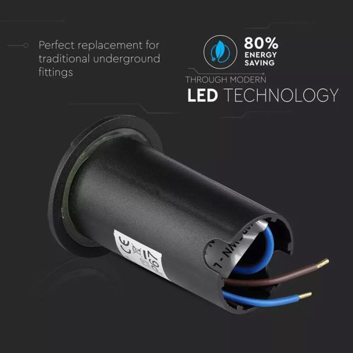 Moderne Bodeneinbaustrahler außen Schwarz, Marcus, 1W, 3000K LED, IP67