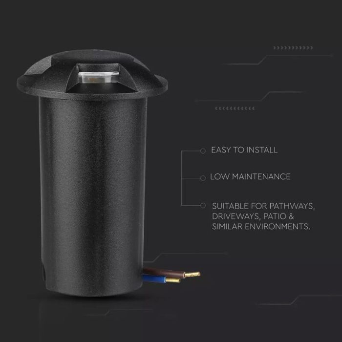 Moderne Bodeneinbaustrahler außen Schwarz, Marcus, 1W, 3000K LED, IP67
