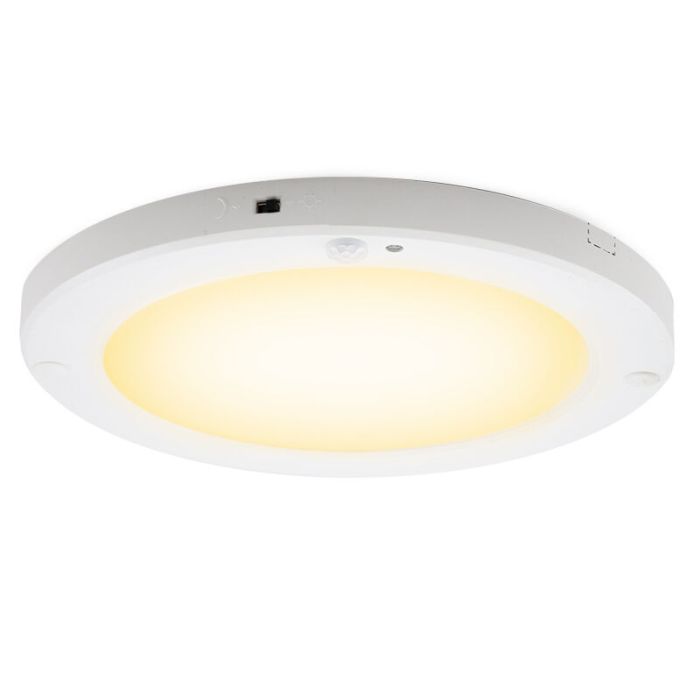 Kunststoff Deckenleuchte mit Sensor Weiß, Luan, 20W, 3000K LED