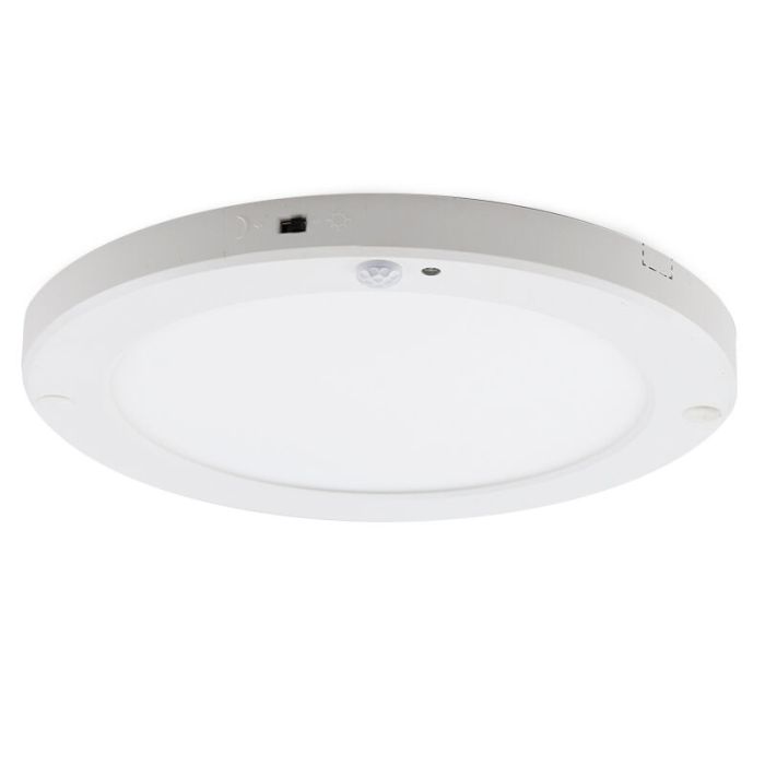 Kunststoff Deckenleuchte mit Sensor Weiß, Luan, 20W, 3000K LED