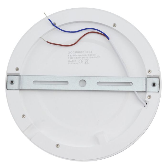 Kunststoff Deckenleuchte mit Sensor Weiß, Luan, 20W, 3000K LED