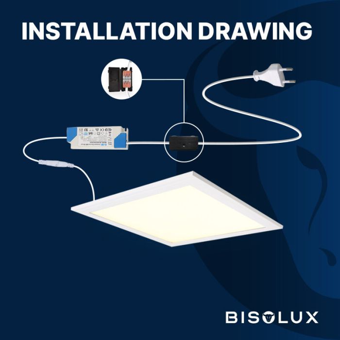 Bisolux LED Panel 30x30 - 12W - 4000K - UGR<19 - Side-lit