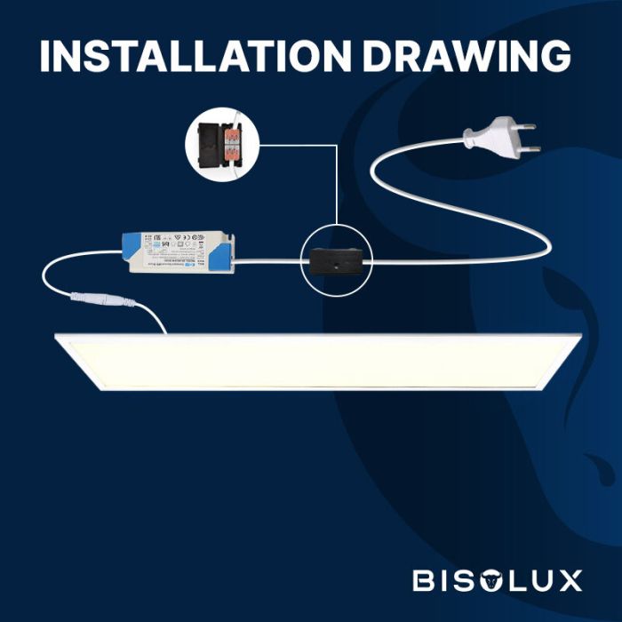 Bisolux LED Panel 120x30 - 38W - 4000K - UGR<19 - Side-lit