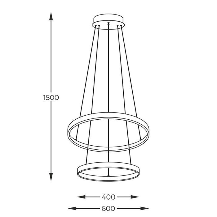 Design Pendelleuchte Schwarz, Kubra, 50W, warm- bis kaltweiß einstellbare LED